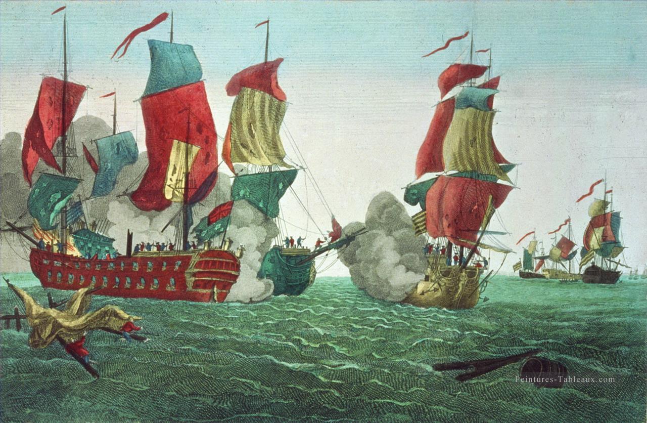 bataille navale de Navire de guerre Peintures à l'huile
